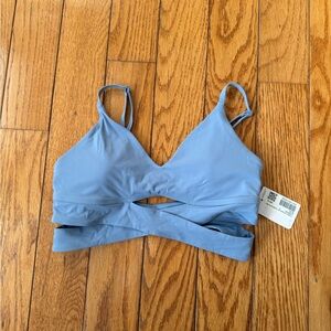 Lululemon Blue V-Neck Crossover Underband Bra